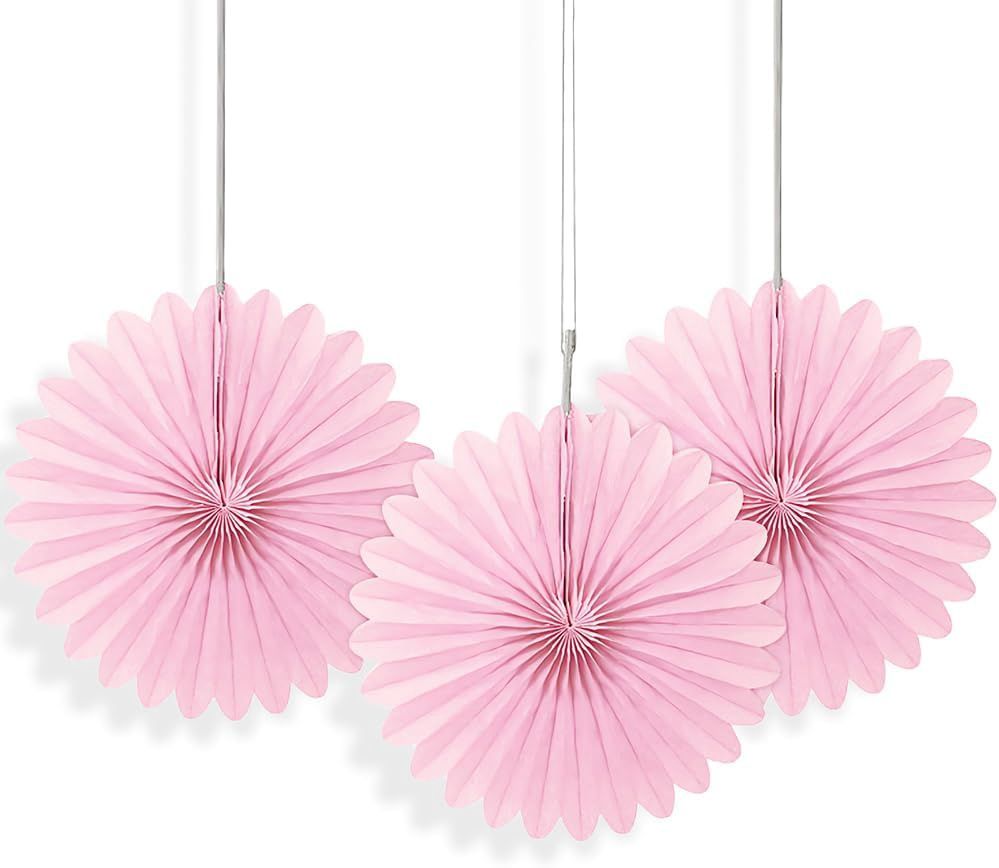 6&quot; 3pcs Mini Lovely Pink Decorative Fans Hanging Decorations