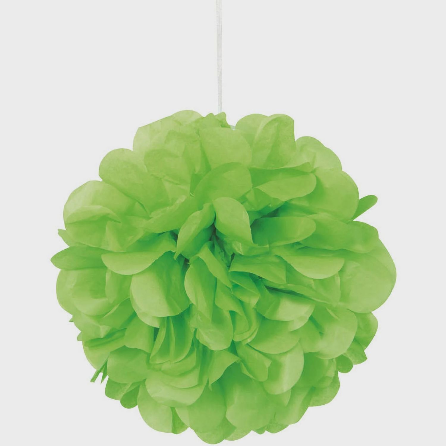 9&quot; 3 Lime Green Mini Puff Balls Hanging Decorations