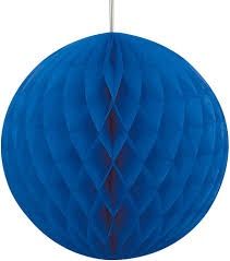 8&quot; Royal Blue Honeycomb Ball Hanging Decorations
