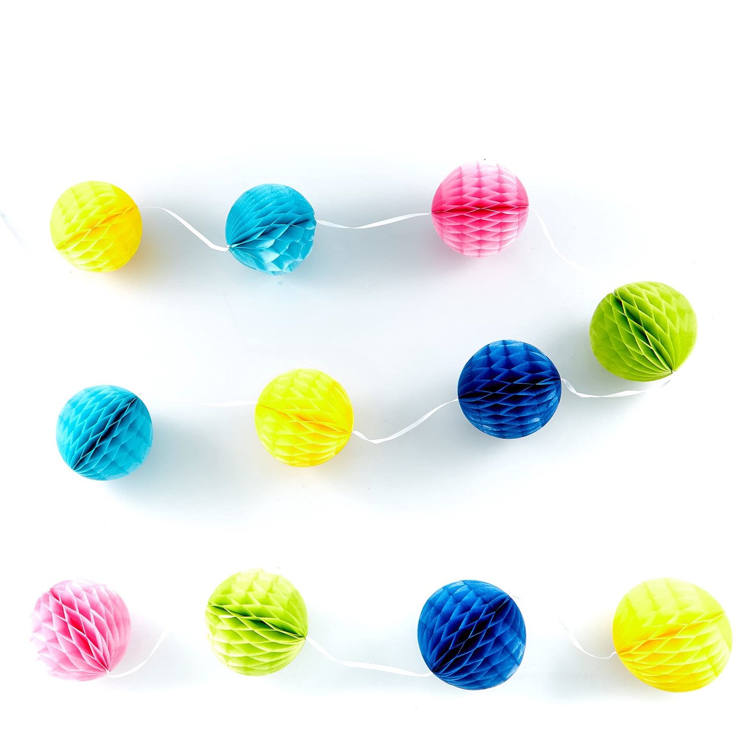 7ft Assorted Color Honeycomb Garland Hanging Decorations