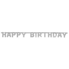 4ft Silver Jointed Letter Happy Birthday Banner