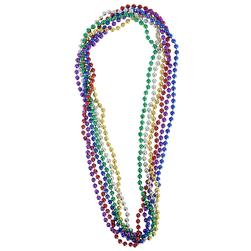 12pcs 33&quot; 7mm Assorted Color Metallic Beads(Party Favours)