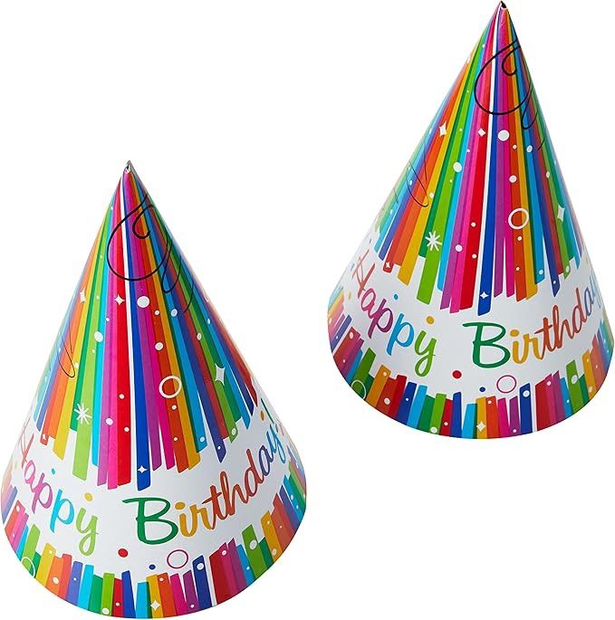 8pcs Rainbow Ribbon Birthday Hats