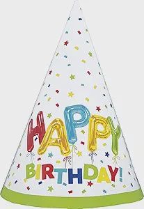 8pcs Happy Balloon Birthday Party Hats