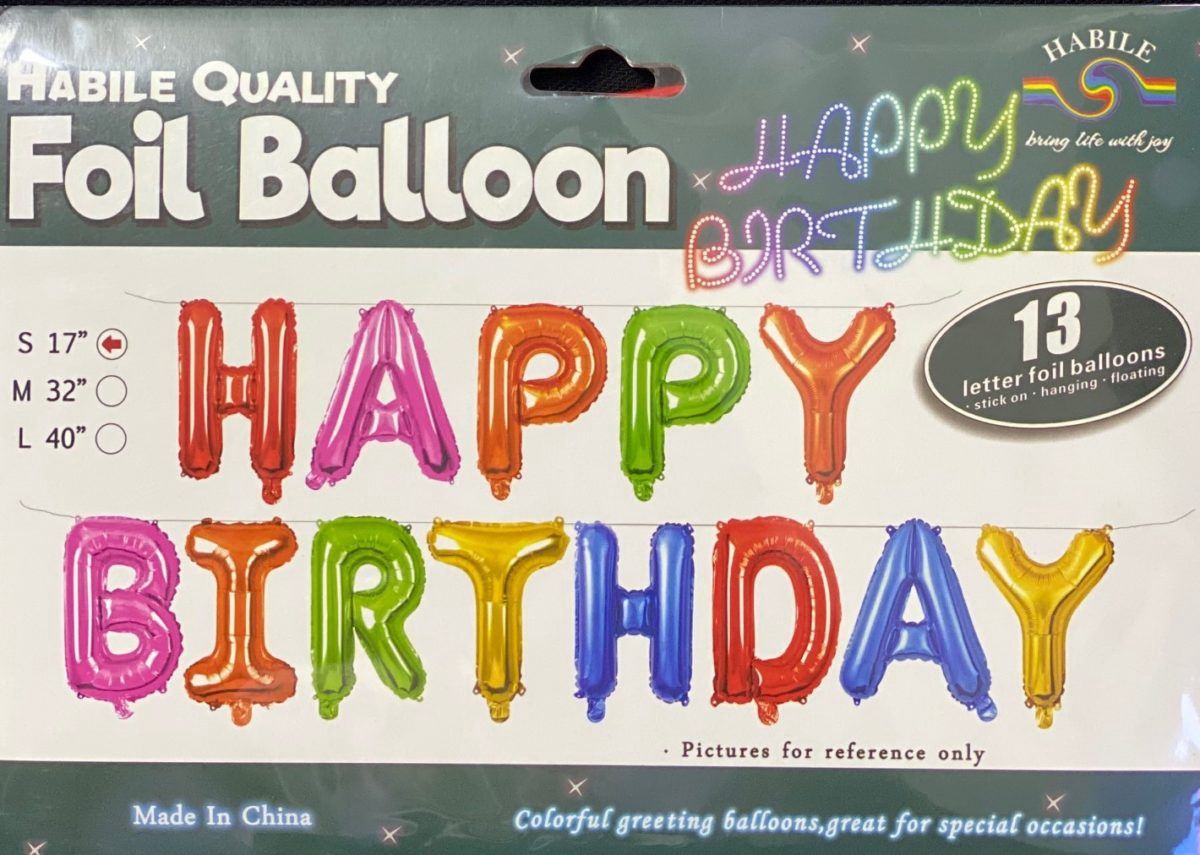 17&quot; Happy Birthday Letter Balloons, Color: Assorted Color