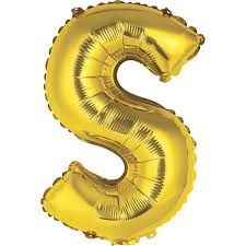 14&quot; Gold Letter &quot;S&quot; Balloon (Air Only)