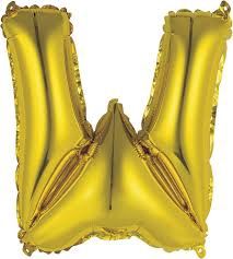 14&quot; Gold Letter &quot;W&quot; Balloon (Air Only)