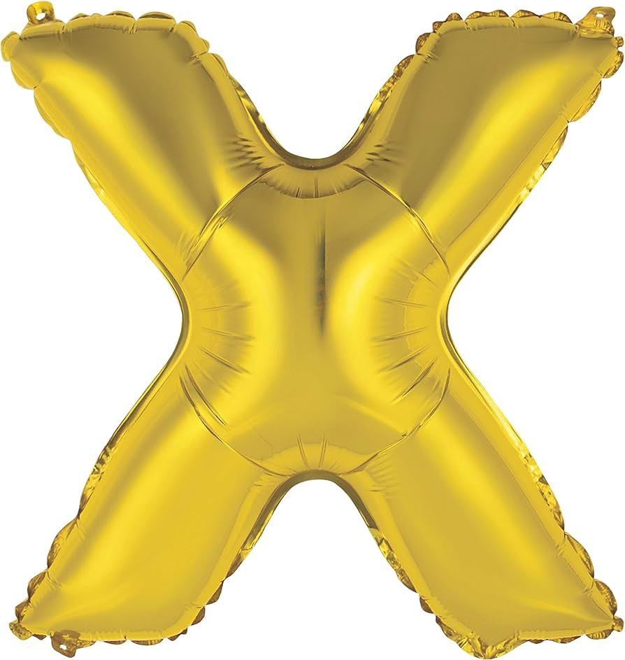 14&quot; Gold Letter &quot;X&quot; Balloon (Air Only)