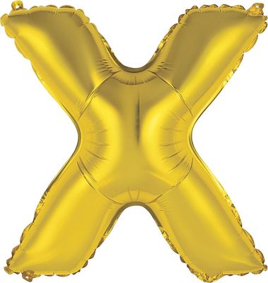 14&quot; Gold Letter &quot;X&quot; Balloon (Air Only)
