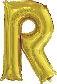 14&quot; Gold Letter &quot;R&quot; Balloon (Air Only)