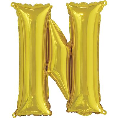 14&quot; Gold Letter &quot;N&quot; Balloon (Air Only)