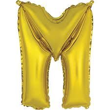 14&quot; Gold Letter &quot;M&quot; Balloon (Air Only)