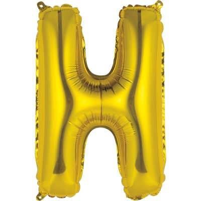 14&quot; Gold Letter &quot;H&quot; Balloon (Air Only)