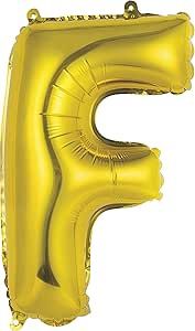 14&quot; Gold Letter &quot;F&quot; Balloon (Air Only)