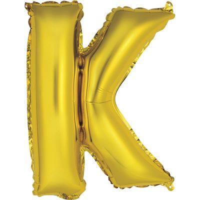 14&quot; Gold Letter &quot;K&quot; Balloon (Air Only)