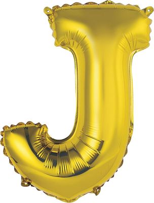 14&quot; Gold Letter &quot;J&quot; Balloon (Air Only)