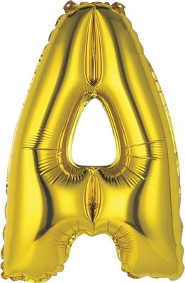 14&quot; Gold Letter &quot;A&quot; Balloon (Air Only)