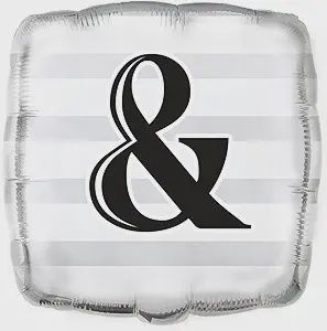 Stunning Silver &quot;&amp;&quot; Wedding Square Foil Balloons