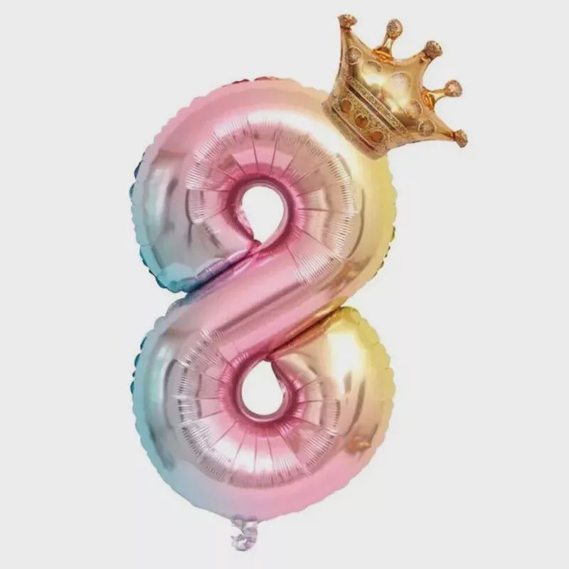 32" Balloon with Crown (Ombre)