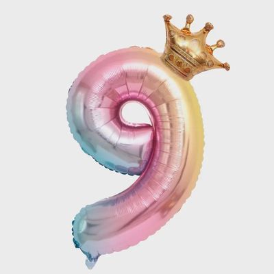 32" Balloon with Crown (Ombre)