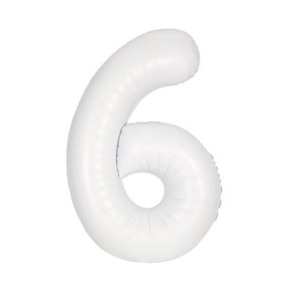 34&quot; #6 Matte White Balloon (Helium)