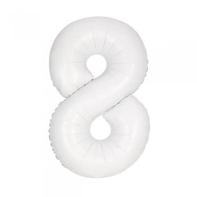 34&quot; #8 Matte White Balloon (Helium)