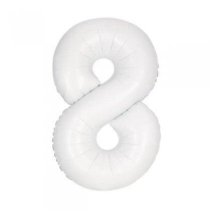34&quot; #8 Matte White Balloon (Helium)