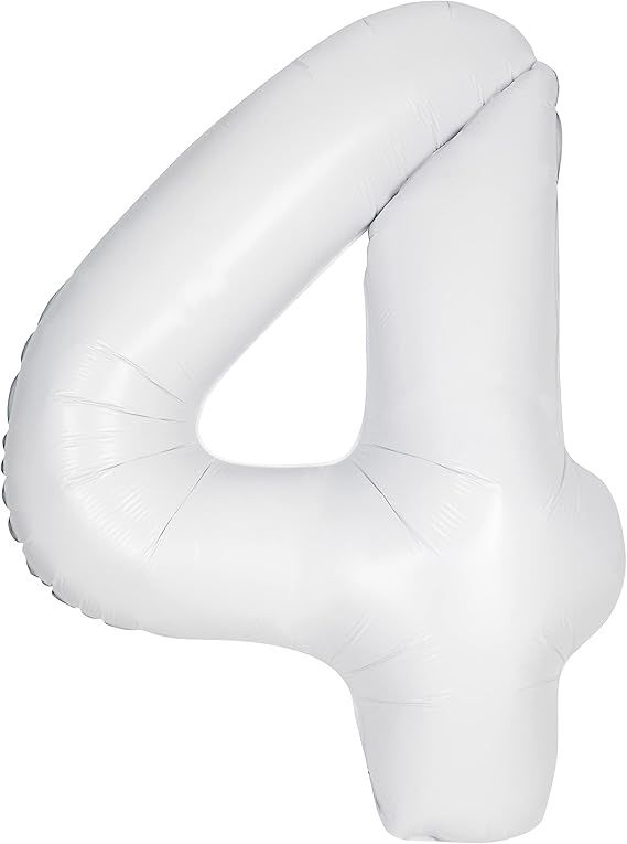 34&quot; #4 Matte White Balloon (Helium)