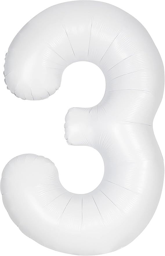 34&quot; #3 Matte White Balloon (Helium)