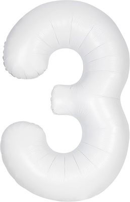 34&quot; #3 Matte White Balloon (Helium)