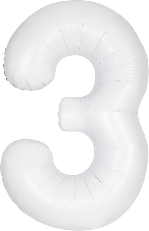 34&quot; #3 Matte White Balloon (Helium)