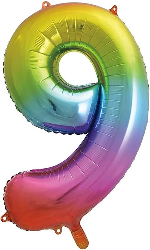 34&quot; #9 Rainbow Balloon (Helium)