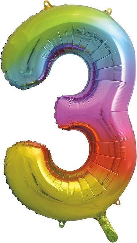 34&quot; #3 Rainbow Balloon (Helium)