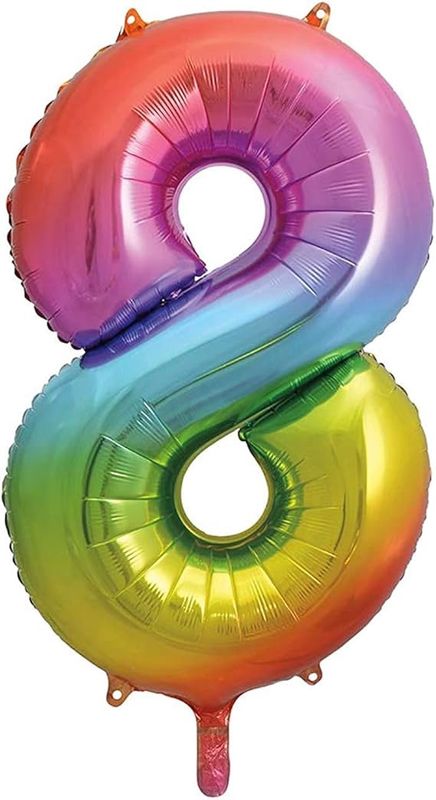 34&quot; #8 Rainbow Balloon (Helium)