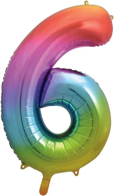 34&quot; #6 Rainbow Balloon (Helium)