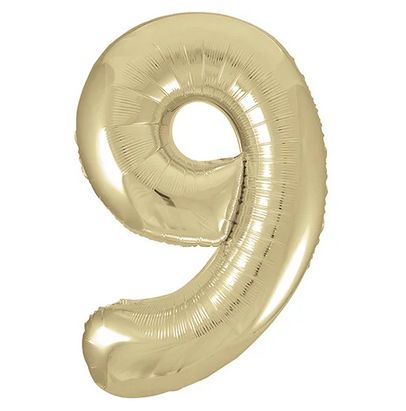 34&quot; #9 Champagne Gold Balloon (Helium)