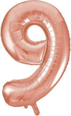 34" #9 Rose Gold Balloon (Helium)