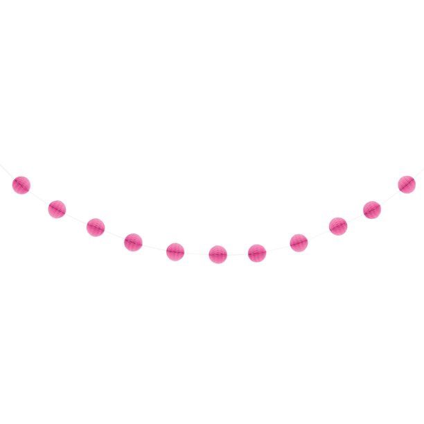 7ft Hot Pink Honeycomb Garland Hanging Decorations