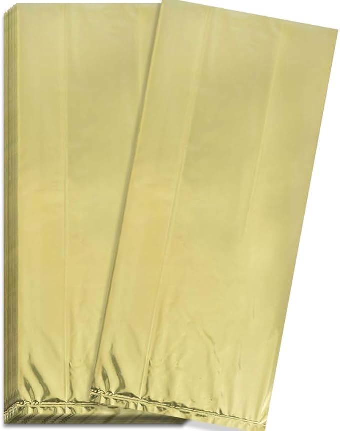 10pcs Metallic Gold Cellophane Gift Bags with Ties