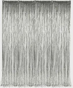 36X96&quot; Foil Fringe Curtain (Silver)