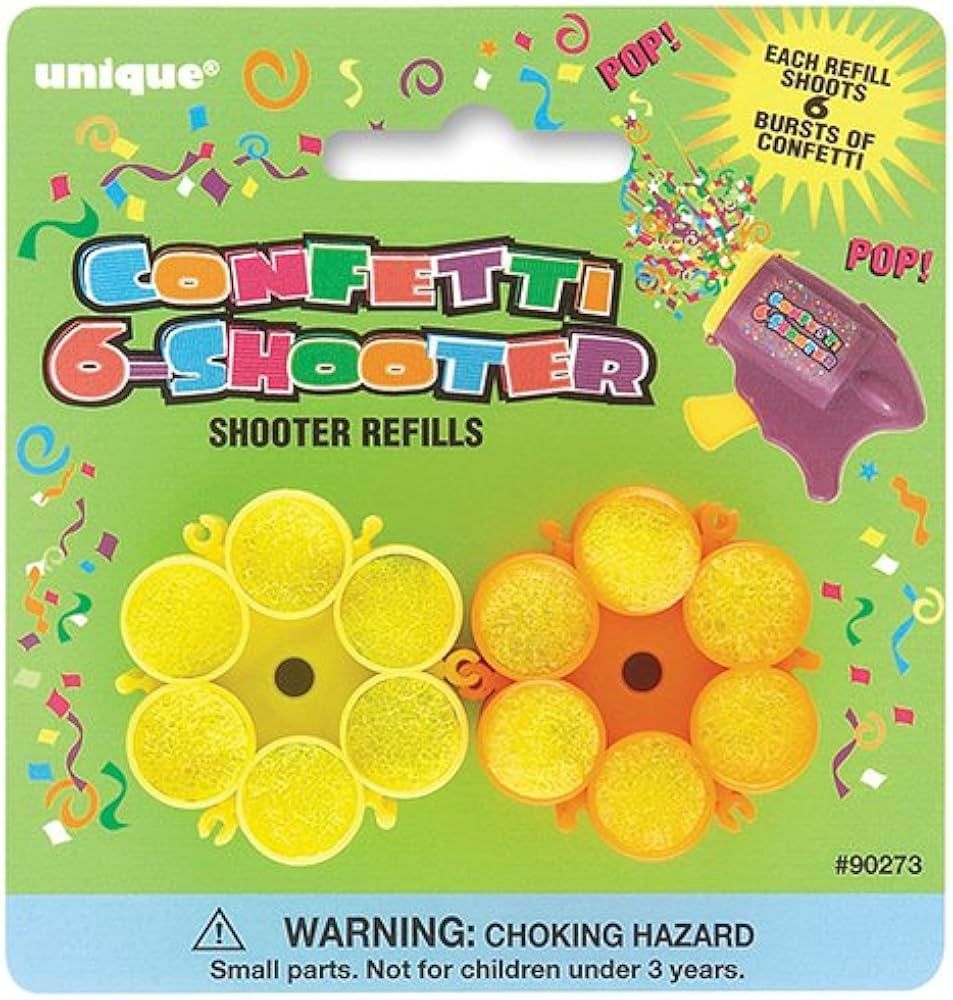 2pcs Confetti 6-Shooter Shooter Refills