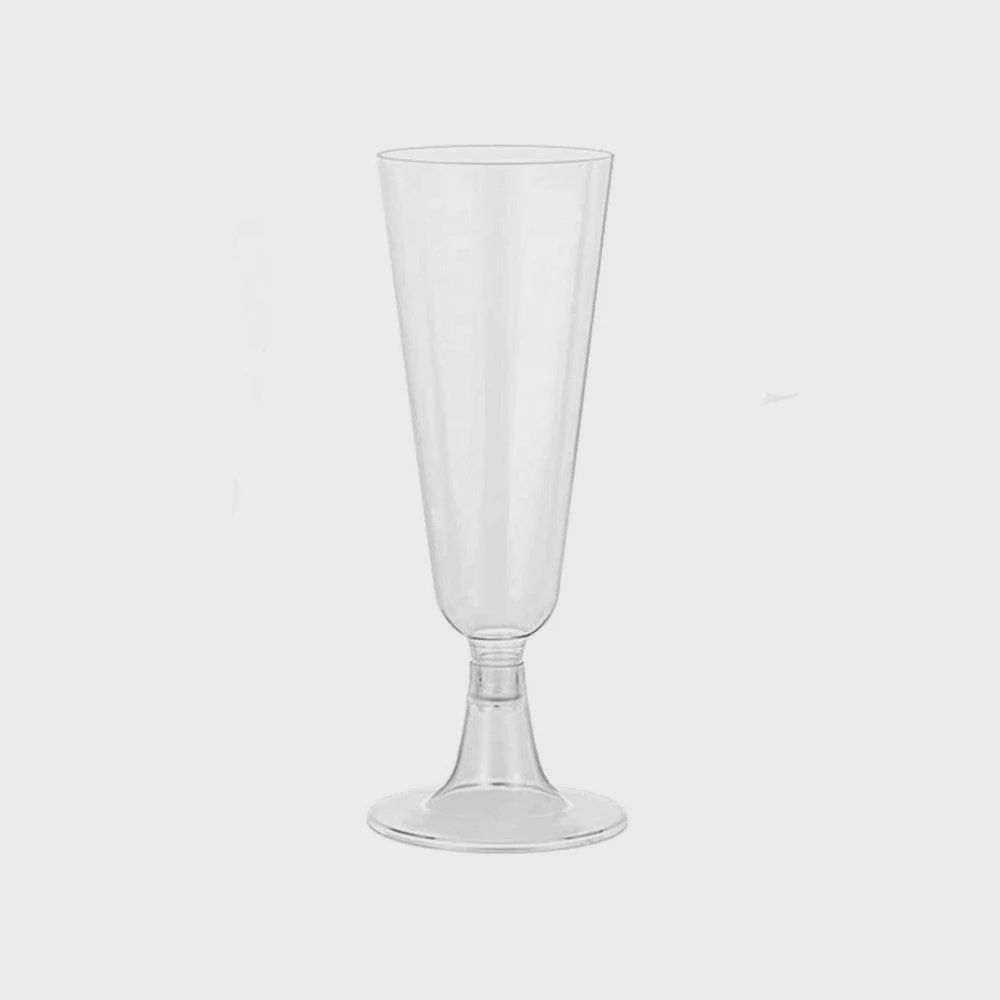 6pcs Clear Plastic Champagne Flutes