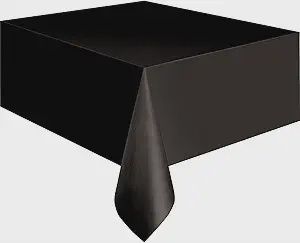 54&quot;x108&quot; Rectangular Plastic Tablecover (Black)