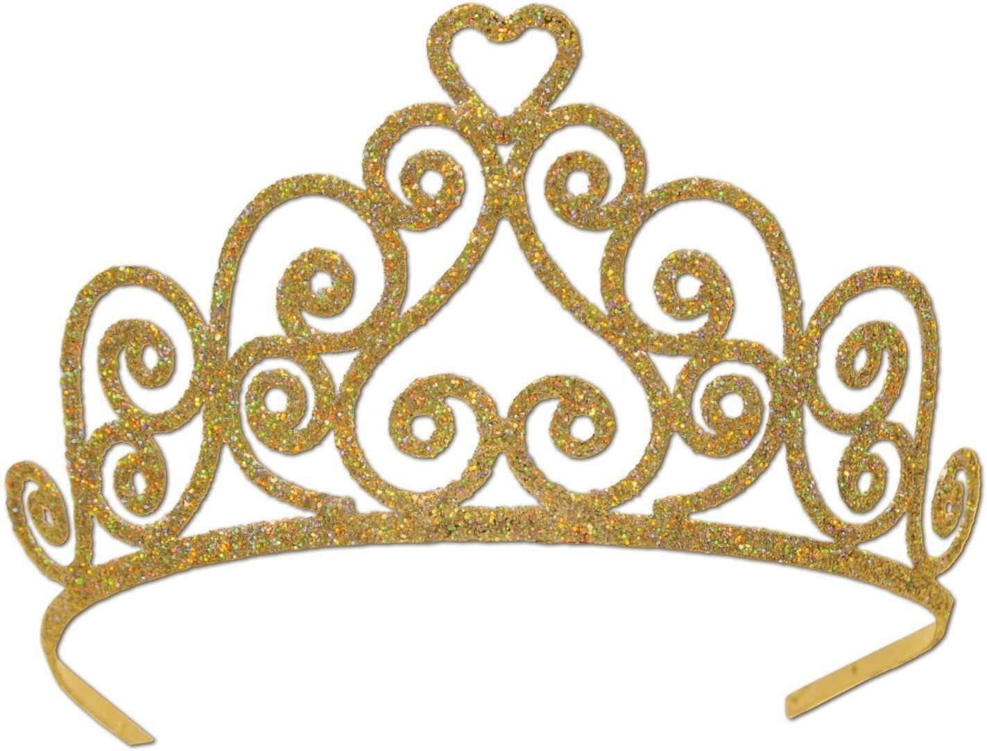 Glittered Gold Metal Tiara