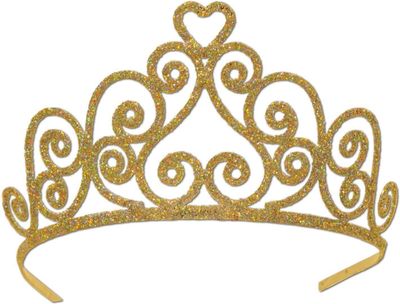 Glittered Gold Metal Tiara