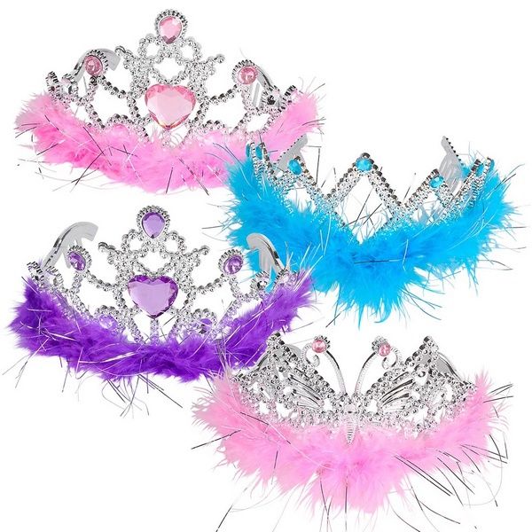 Colored feathered tiara