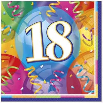 16pcs Brilliant Balloons - 18 Luncheon Napkins