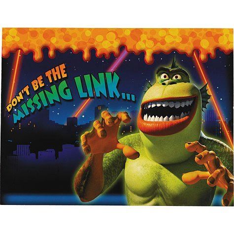 8 MONSTERS VS ALIENS INVITATIONS