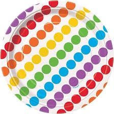 8 Rainbow Birthday  7&quot; Plates