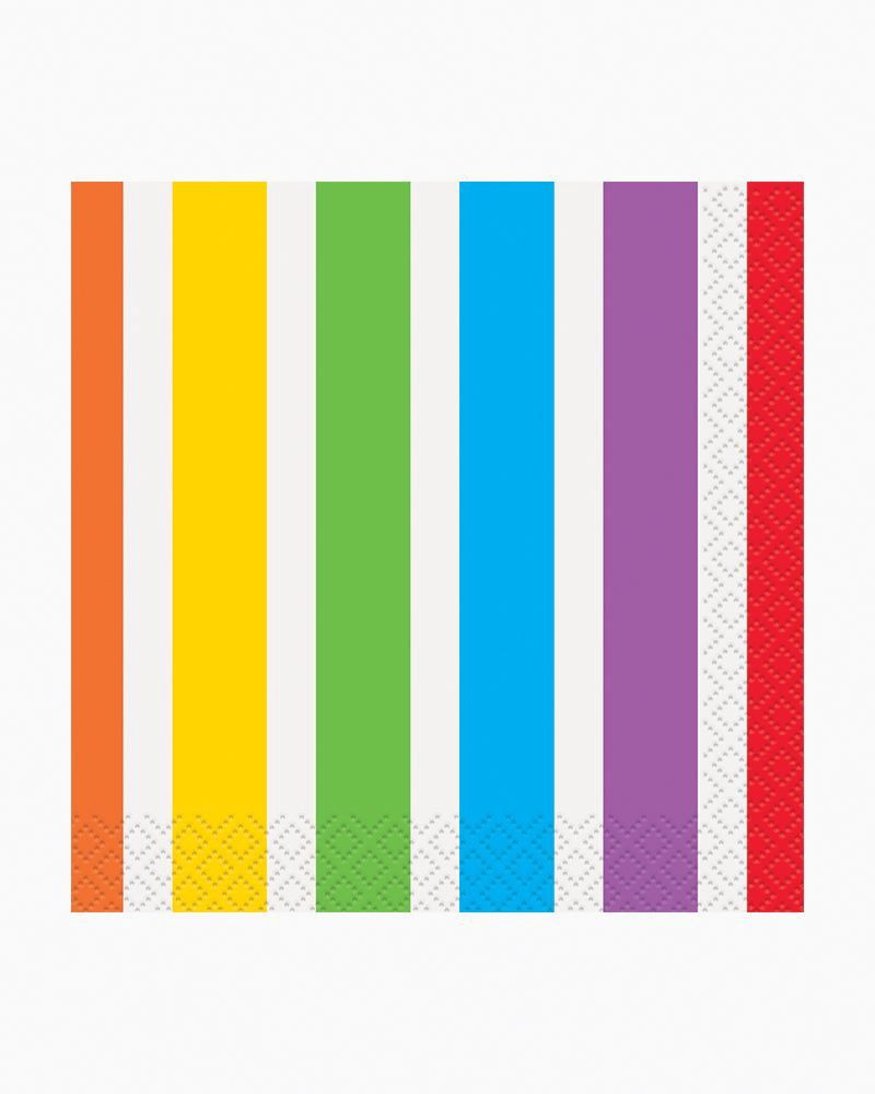 16 Rainbow Birthday Beverage Napkins
